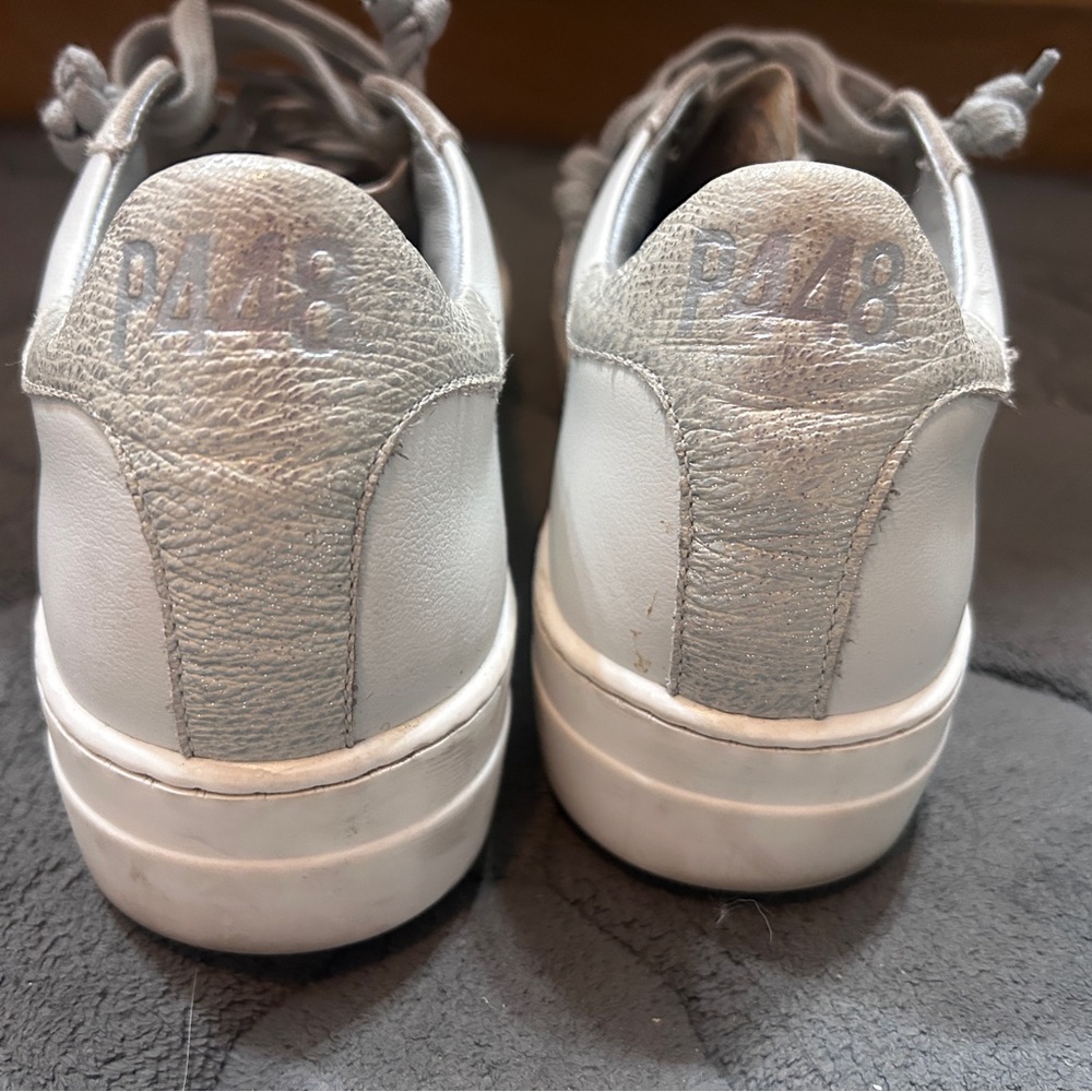 P448 Women’s suede and leather Light Gray Sneakers - Picture 4 of 5